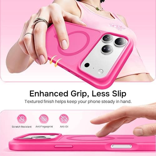SuydanBox Magnetic & Translucent for iPhone 17 Pro Max Case Hot Pink | Fit for MagSafe, Military Grade Drop Protection,Slim Translucent Cover Shockproof Protective Phone Case for iPhone 17 Pro Max thumbnail 5