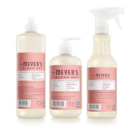 Mrs. MEYER'S CLEAN DAY Kitchen Basics Set, Rose Scent Cleaning Supplies includes Hand Soap (12.5 Fl Oz), Dish Soap (16 Fl Oz) and Multi-Surface Cleaner (16 Fl Oz) thumbnail 2