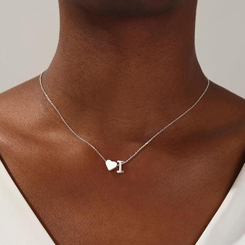 Turandoss Christmas Gifts for Grandkids - Dainty 18K Gold Plated Tiny Heart Initial A-Z Letter Pendant Necklace Stocking Stuffers for Teen Girls Jewelry thumbnail 2