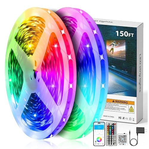 DAYBETTER LED Strip Lights 150 ft, Smart LED Lights for Bedroom, Bluetooth Led Light Strips with Remote, App Control, DIY Colors, RGB Color Changing LED Strip Lighting Music Sync, Party, Room Decor - Image 1