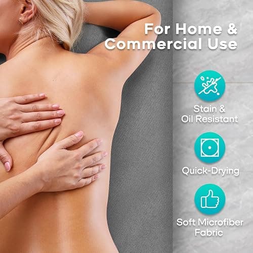 Comfyanno Massage Table Sheets Sets, 3 Pcs Professional Microfiber Massage Bed Cover Sheets, Soft, Light-Weight, Stain & Wrinkle Resistant, Includes Flat & Fitted Sheet, Face Cradle Cover - Gray thumbnail 4