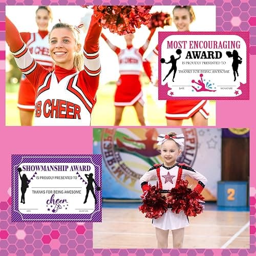 Geyoga 40 Pcs Cheerleading Award Certificates Recognition Certificate of Achievement Competition Diplomas Encouraging Gift for Adult Cheerleading Party, 7.87 x 5.91 Inch thumbnail 7