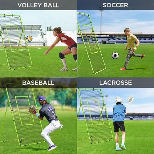 Volleyball Rebounder Net 7x4 ft Lacrosse Rebounder Bounce Back Training Equipment for Volley Ball Practice Lacrosse Training with Five Adjustable Rebound Angles thumbnail 6