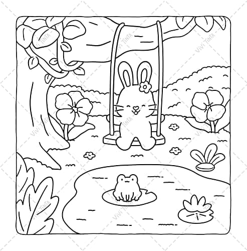 Fuzzy Tales: Fairycore Coloring Book for Adults & Teens Featuring Adorable Animals Characters (Fuzzy Friends Coloring) thumbnail 6