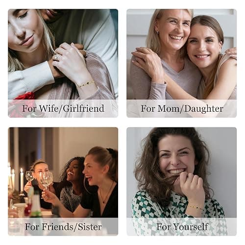 G&GEMSJEW Infinity Heart Birthstone Bracelets for Women, 925 Sterling Silver Women Charm Link Bracelet Adjustable, Birthday Anniversary Christmas Jewelry Gifts for Women Wife Mom Girlfriend Her thumbnail 5