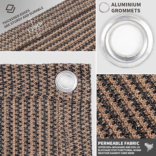 LOVE STORY Balcony Privacy Screen, 3'x10' Brown Deck Shield Screen Fence Cover (HDPE),UV Protection and Weather-Resistant,3 FT Height for Deck, Patio, Backyard, Outdoor Pool, Porch, Railing thumbnail 3