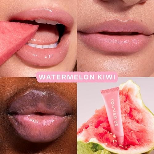 Tower 28 LipSoftie Tinted Lip Balm Treatment - Hydrating Glossy Balm + Overnight Lip Mask with Jojoba Oil + Shea Butter - Sweet, Cushiony Formula for Smooth, Soft Lips - Watermelon Kiwi (0.38 oz) thumbnail 2