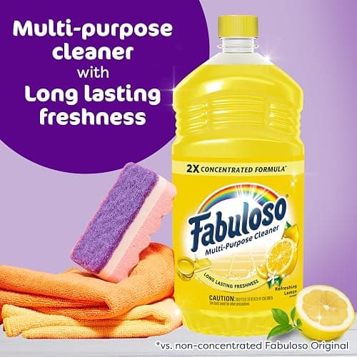 Fabuloso 2X All-Purpose Cleaner, Refreshing Lemon Scent, 56 fl oz | No Rinse Floor Cleaner, Long-Lasting Freshness, Multi-Purpose Cleaner, Concentrated Formula, Everyday Cleaning, No Residue thumbnail 3