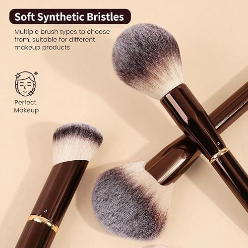 MAANGE Makeup Brushes 16Pcs Professional Foundation Powder Blush Contour Eyeshadows Double-End Makeup Brushes Set with Bag and Gift Box-CoffeeBrown thumbnail 7