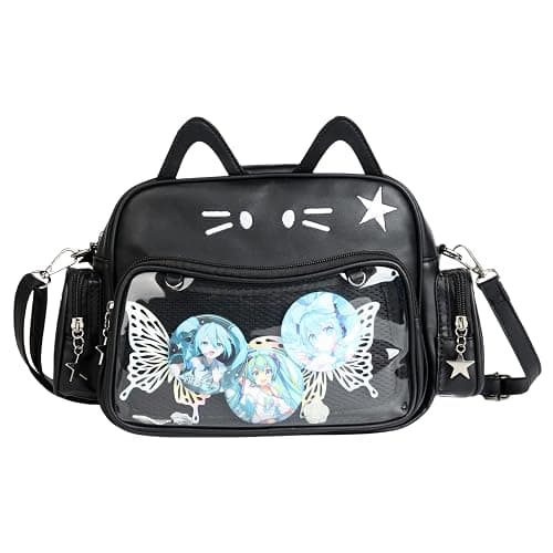 Cat Ita Bag Pin Display Kawaii Backpack for School PU Shoulder Crossbody Bag for Girls Y2k Purse with Insert - Image 1