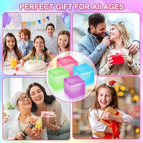 4 Pack Stress Cube Sensory Fidget Toys for Anxiety Stress Relief, Slow Rising Fidget Cube Squeeze Toys, Squishy Cube Filled with Thick Substance, Ice Cube Stress Balls for Adults Kids thumbnail 7