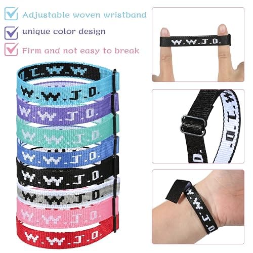 Meajjew WWJD Christian Bracelet Pack for Women Men, Christian Jesus Gifts Adjustable Wristbands, WWJD Bracelets Bulk - What Would Jesus Do Bracelet thumbnail 3