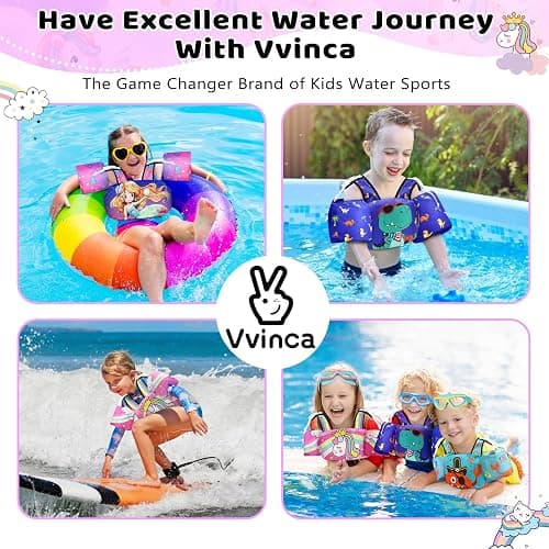 Vvinca Separable Toddler Swim Vest Fit 22-66 Lbs（1-6 Years）|2025 Newest 3 in 1 Pool Float & Arm Bands Boys and Girls, Adjustable Sturdy Safety for Infant 1 2 3 4 5 6 Year - A-Princess thumbnail 7