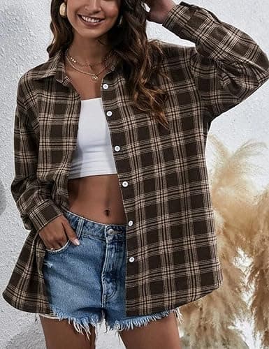 Lumister Oversized Flannel Shirt Plaid Buffalo Shirt thumbnail 2