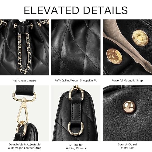 CLUCI Slouchy Hobo Bags for Women, Vegan Leather Shoulder Purse Tabby Handbag with Adjustable Strap Crumpled Quilted Tote Bag thumbnail 5