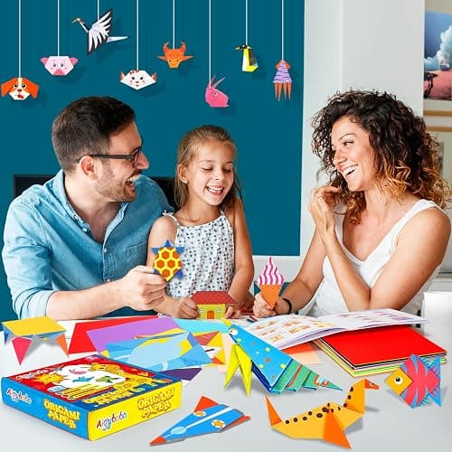 308 Sheets Origami Paper Kit for Kids Ages 5-8 8-12 with Instructional Book | Origami Projects for Beginners, DIY Art Craft Supplies for School Class Lessons, Christmas Birthday Gifts for Boys & Girls thumbnail 7