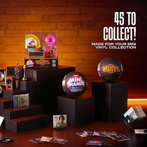 Mini Brands Really Works Vinyl Playset Series 1 by ZURU | Real working mini record player that spins & plays; exclusive mini vinyl included; collectible music playset; collector gift thumbnail 6