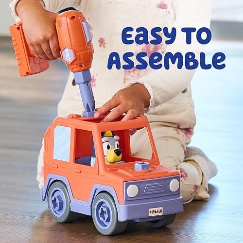 BUILD-A-BUDDY Bluey Car - Buildable Motorized Vehicle for Take Apart Play - Includes Bluey Figure and Toy Drill - Kids Gifts and Stocking Stuffers - Ages 3 Years and Up thumbnail 5