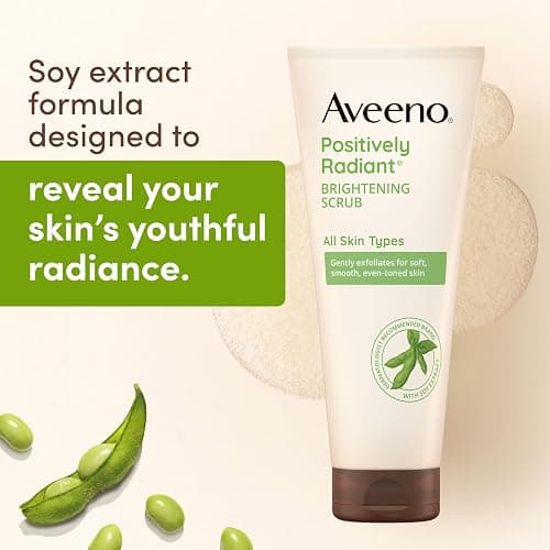 Aveeno Positively Radiant Skin Brightening Exfoliating Daily Facial Scrub, Gentle with Moisture-Rich Soy Extract, Helps Improve Skin Tone & Texture, Oil- & Soap-Free, Hypoallergenic, 5 oz thumbnail 3