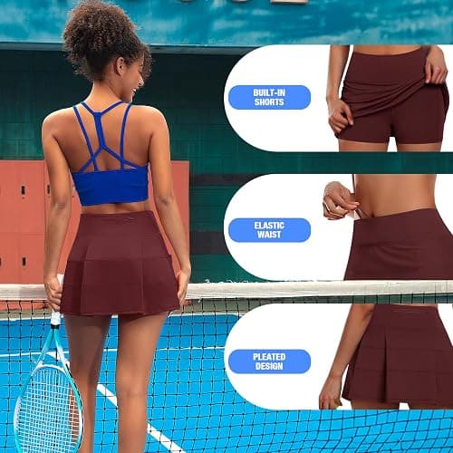 JoyGirl Womens Tennis Skirt with Shorts Pleated Golf Skirt High Waist Pickleball Skirts Athletic Skorts with Pockets thumbnail 4