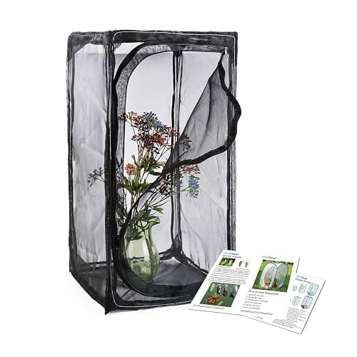 30" Heavy Duty Monarch Butterfly Habitat, Outdoor Collapsible Insect Mesh Cage Terrarium Pop-up with Zipper Protection - Image 1