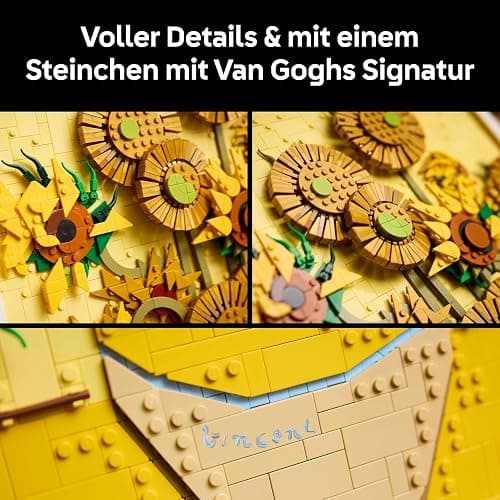 LEGO Art Vincent Van Gogh – Sonnenblumen - 3D-Blumengemälde mit beweglichen Blüten - Deko fürs Wohnzimmer oder Büro - Bausatz für Erwachsene - Kreative Geschenkidee für Männer & Frauen 31215 thumbnail 5