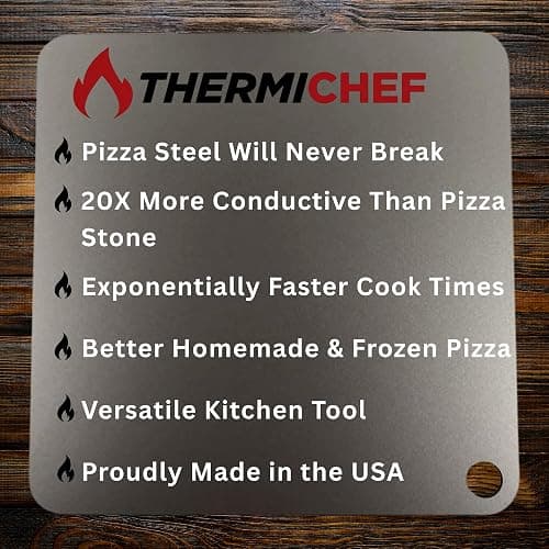 ThermiChef 16" by 16" Pizza Steel (3/8" Deluxe Thickness) - Multipurpose Cooking Steel for Ovens & Grills - Made in the USA thumbnail 5