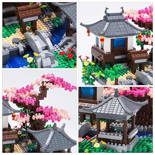 CAXIMSY Cherry Blossom Bonsai Tree House Building Block Sets 3320PCS Chinese Architecture of Peach Blossom Micro Mini Building Set Toy Gift for Kids Adults thumbnail 4