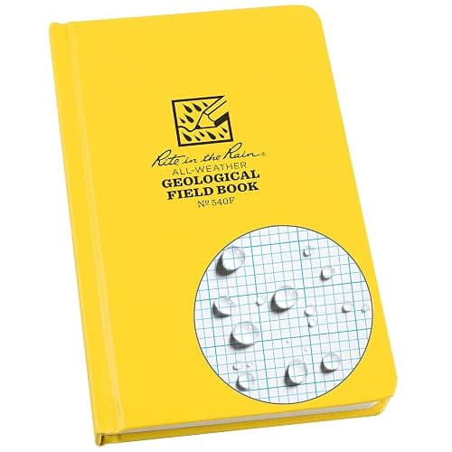Rite in the Rain Weatherproof Hard Cover Notebook, 4.75" x 7.5", Yellow Cover, Geological Pattern (No. 540F) - Image 1
