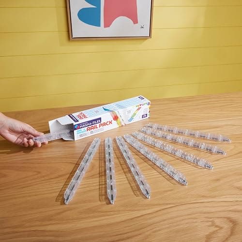 Magna-Tiles Rail Racers Rail Pack 8-Piece Magnetic Construction Set, The Original Magnetic Building Brand thumbnail 6