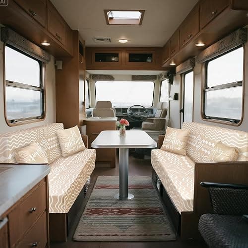 HunnmingRe 6 Pcs Rv Dinette Cushion Covers Stretch Washable Rv Dinette Cushion Covers Camper Accessories for Camper Car Bench, 2 Pillowcase, 2 Backrest and 2 Bench Replacement(Boho) thumbnail 6