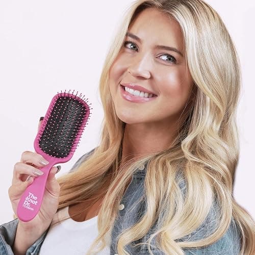 The Knot Dr. hair brush by Conair - Detangling hair brush - Removes Knots and Tangles in wet or dry Hair - hair brushes for women - Pink thumbnail 6
