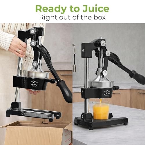 Zulay Kitchen Cast Iron Juicer - Easy-to-Clean Heavy-Duty Manual Juicer, Professional Citrus Juicer - Stainless Steel Lemon Squeezer - Manual Citrus Press & Orange Squeezer - Orange Juicer (Black) thumbnail 3