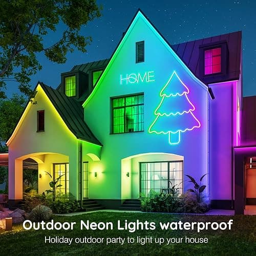 LETIANPAI 32.8Ft Neon Rope Lights,Flexible Led Rope Lights Control with App/Remote,Multiple Modes Rope Lights,IP65 Outdoor RGB Led Neon Lights Waterproof,Music Sync Gaming Led Light Strip (32.8FT) thumbnail 6