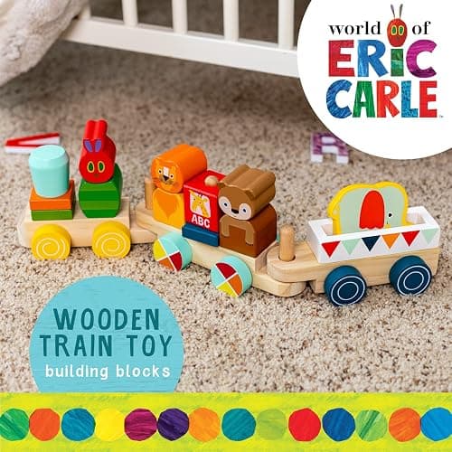 KIDS PREFERRED World of Eric Carle The Very Hungry Caterpillar Wooden Train Set, 12 Pieces thumbnail 2