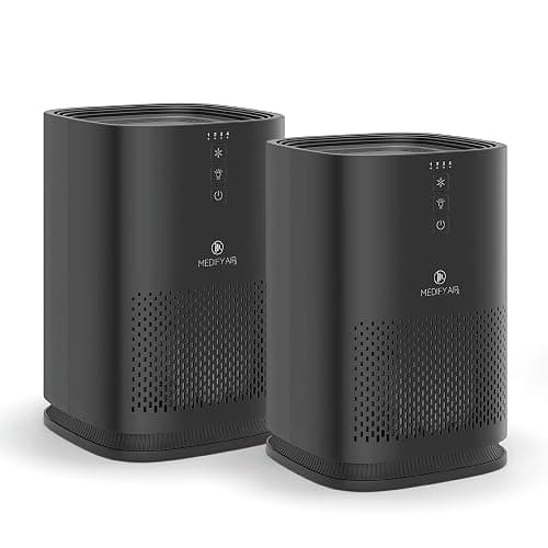 Medify MA-14 Air Purifier with True HEPA H13 Filter | 428 ft² per Hour for Smoke, Odors, Pollen, Pets |Removal to 0.1 Microns | Black, 2-Pack - Image 1