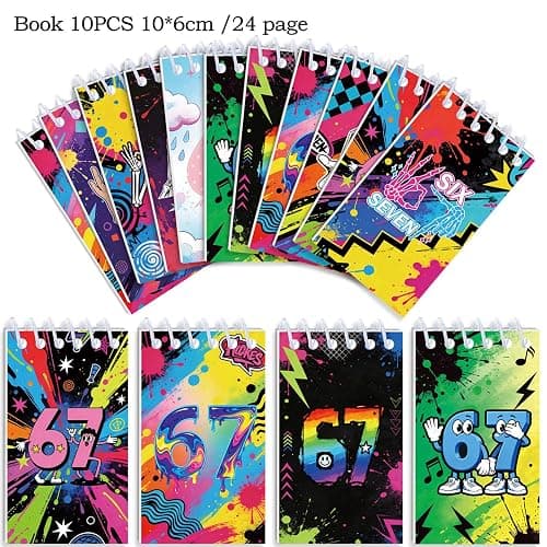 67 Meme Themed Birthday Banner, Colorful Number Decorations (Note Books) thumbnail 8