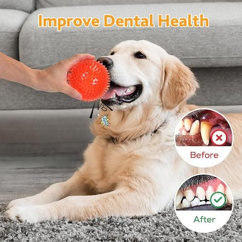 petizer 6 Pack 2.5” Squeaky Dog Toy Balls, Floating Dogs Pool Balls, Spiky Dog Balls, Durable Interactive Fetch Toys for Puppy, Dog Chew Toys for Teething (2.5", Small Dog) thumbnail 6
