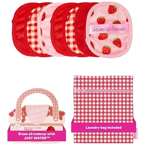 The Original Makeup Eraser, 7-Day Set, Erase All Makeup with Just Water, Including Waterproof Mascara, Eyeliner, Foundation, Lipstick, Sunscreen, and More! - Strawberry Fields - Image 1