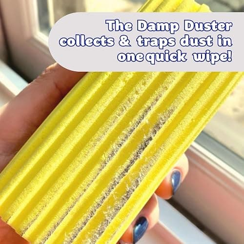 Scrub Daddy Damp Duster, Multipurpose Dusters for Cleaning - Wooden & Venetian Blind Cleaner Tool, Ridged Wet Dust Sponge for Skirting Board, Radiator, Blinds & Mirrors, Home Cleaning Products, Pink thumbnail 2