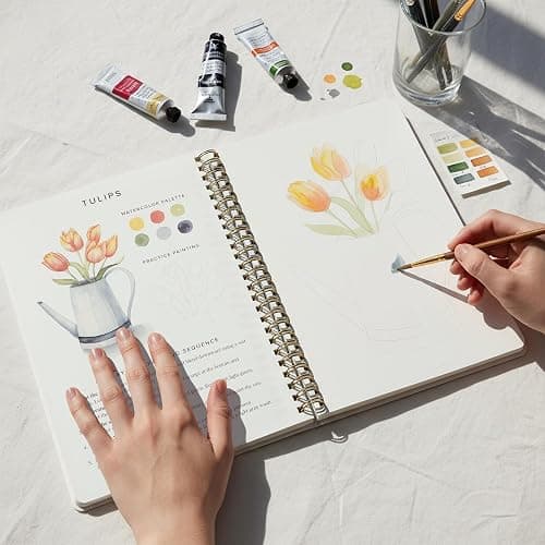 Beautiful Watercolor Workbook for Beginners - Relaxing & Easy to Paint Water Coloring Book with Floral Designs on Premium Paper - Perfect for Gifting to Spark Creativity & Joy for Adults thumbnail 4