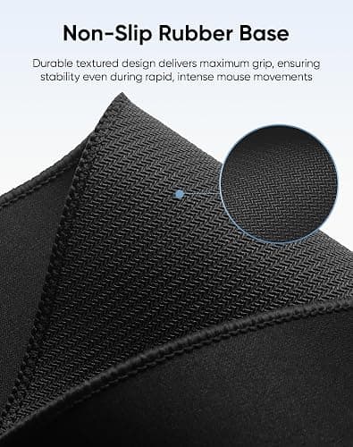 Reniteco Large Gaming Mouse Pad with Durable Stitched Edges, Non-Slip Rubber Base, Big Computer Keyboard Mouse Mat Desk Pad for Home Office Gaming Work, 31.5''x11.8''x0.12'', Black thumbnail 4