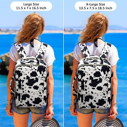 Tenot Carry on Backpack for Women TSA Approved 15.6 Inch Travel Laptop Backpack for Women Travel Essentials Womens Travel Backpack Cow Print thumbnail 5