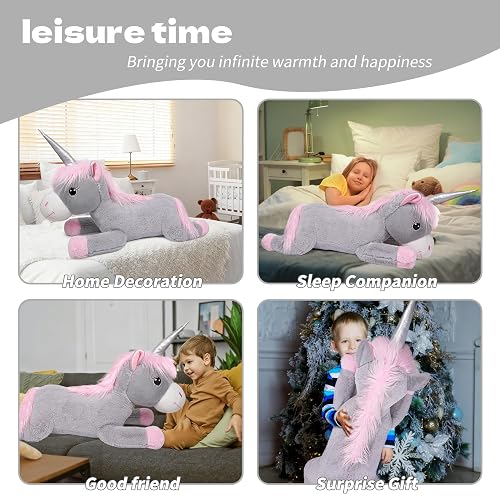 ZBLX Giant Unicorn Stuffed Animal, 38 inch Big Stuffed Animal, Large Cute Plush for Kids Boys Girls Birthday Gifts (Unicorn) thumbnail 6