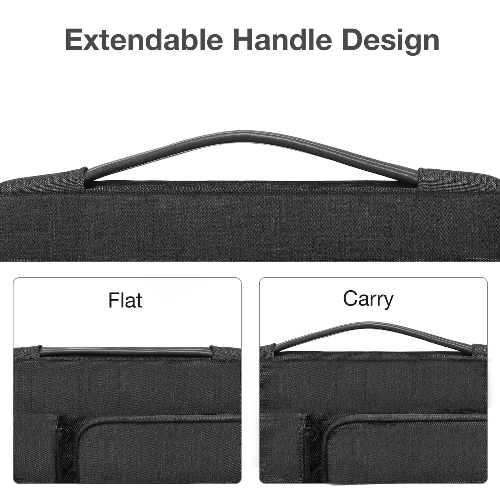 MOSISO 360 Funda para Portátil Compatible con MacBook Air/Pro,13-13.3 Pulgadas Portátil,Compatible con MacBook Pro 14,Bolso Lateral Abierto con 2 Elevados&1 Bolsillos con Solapa, Gris Pizarra - 13.3 pulgadas - Gris Pizarra thumbnail 5