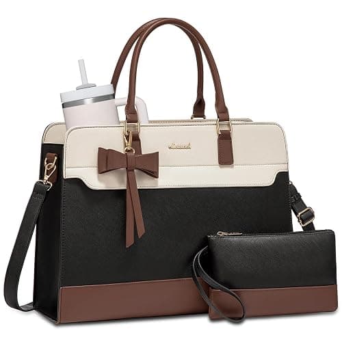 LOVEVOOK Laptop Tote Bag for Women,Leather Work Bag, Waterproof Business Teacher Bag,Large Computer Handbag Purse Briefcase,Office Gifts for Women - Image 1