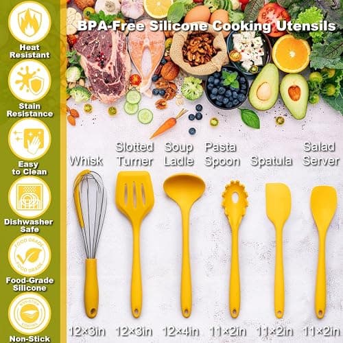 Sunflower Utensil Caddy with Silicone Cooking Utensils thumbnail 4