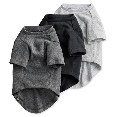 Pet Passion Toby II - The Perfect Tee, 3 Pack Short Sleeve Pet T-Shirt 100% Organic Cotton Tees Clothes for Small, Medium, Large Dogs​​, Gray Ombre, Medium (20-45 lbs) - Image 1