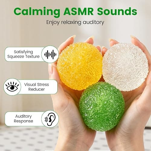 Crunchy Squishy Stress Ball, Ice Fidget Sensory Squeeze Squishies, Red | Ice Skin, Non-Sticky, Slow Rising for Stress Relief thumbnail 5