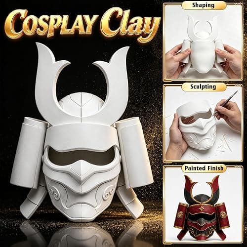 MEARCOOH Modeling air Dry Foam Clay White Cosplay Magic Clay 500g (17.6oz) | Professional High Density No-sticky and Non-toxic air foam clay for Adult DIY Craft Halloween Cosplay thumbnail 7